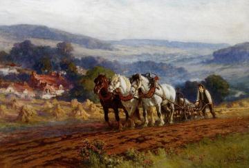 Plowing the Field Artwork by Frederick Arthur Bridgman
