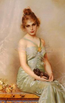 The Wounded Puppy Artwork by Vittorio Matteo Corcos
