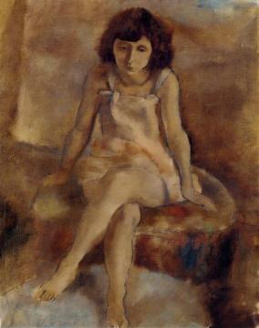 Seated Woman Artwork by Jules Pascin