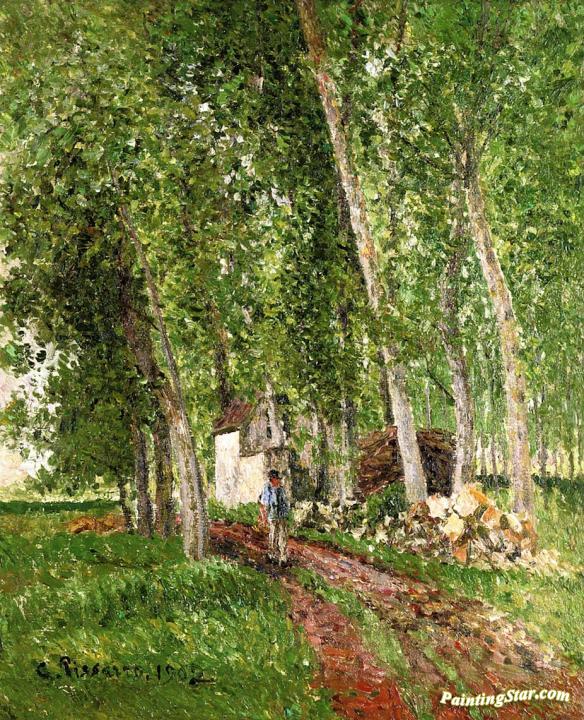 In the Woods at Moret Artwork by Camille Pissarro