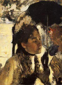 In the Tuileries, Woman with a Parasol Artwork by Edgar Degas