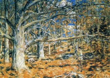 Connecticut Hunting Scene Artwork by Frederick Childe Hassam
