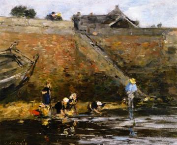 Washerwomen by a River Artwork by Eugène-Louis Boudin