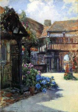 Courtyard Scene, Inn of William the Conquueror Artwork by Francis Hopkinson Smith