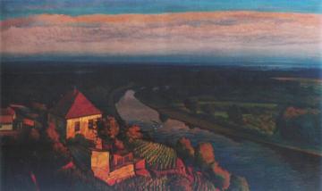 Confluence Of The Elbe (labe) And Vltava Rivers Artwork by Otakar Nejedlý