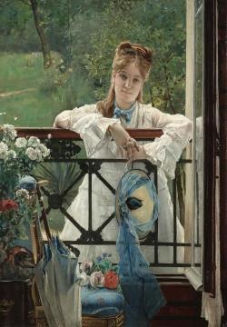 The Blue Ribbon Artwork by Alfred Stevens