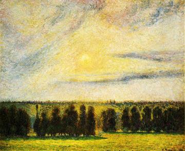 Sunset at Eragny Artwork by Camille Pissarro