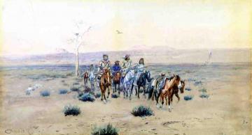 Trappers Crossing The Prarie Artwork by Charles Marion Russell