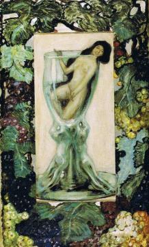 Woman in a Glass Artwork by Leo Putz