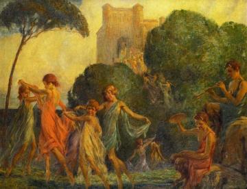 Dancing Nymphs Artwork by Louis Frederick Berneker