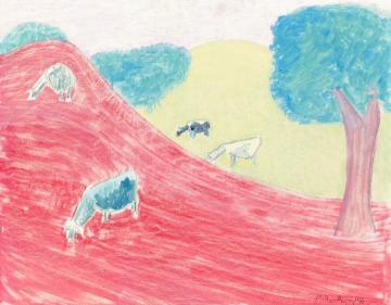 Cows In Autumn Artwork by Milton Avery