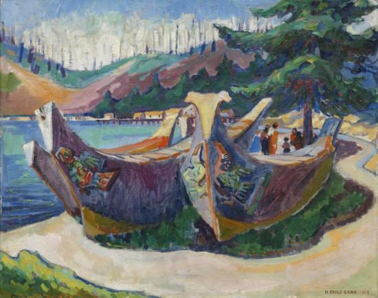 War Canoes Artwork by Emily Carr