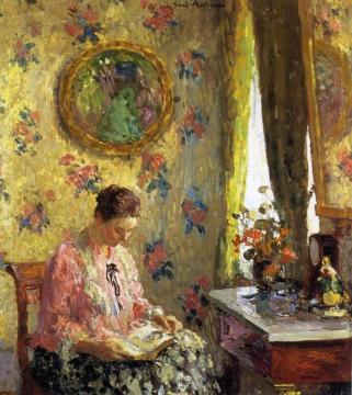 Lady Reading Artwork by Gari Melchers