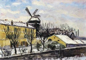 The Moulin de la Galette in the Snow Artwork by Charles Camoin