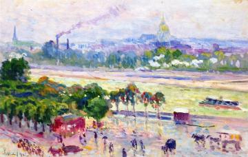 Paris, the Seine and the Place de l'Alma Artwork by Maximilien Luce