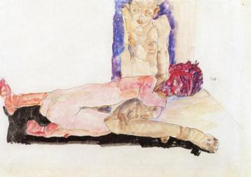 Naked Couple Artwork by Egon Schiele