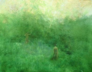 The White Birich Artwork by Thomas Wilmer Dewing