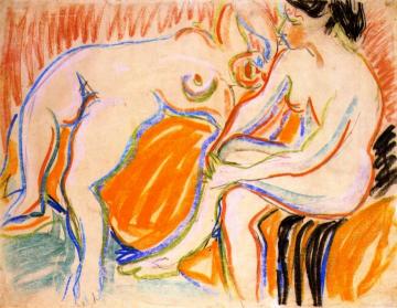Zwei weibliche Akte Artwork by Ernst Ludwig Kirchner