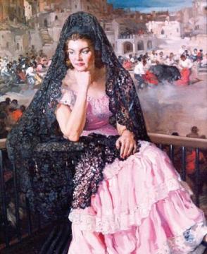 Retrato con Mantilla Artwork by Francisco Rodriguez Sanchez Clement
