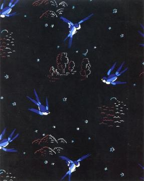 Migration of the Swallows on a Black Background Artwork by Raoul Dufy