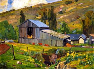 Landscape With Barn Artwork by William Wendt