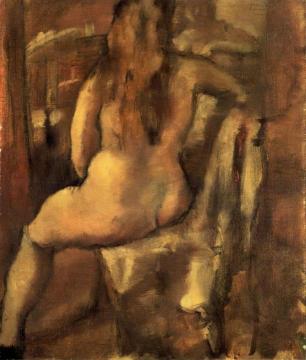 Seated Nude Artwork by Jules Pascin