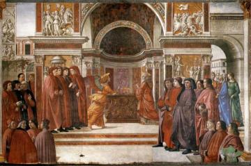 Angel Appearing to Zacharias Artwork by Domenico Ghirlandaio