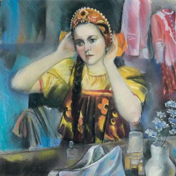 Young Russian Actress Artwork by Zinaida Serebriakova