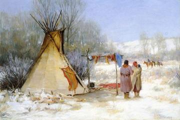 Indians Returning To Winter Camp Artwork by Joseph Henry Sharp