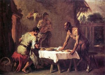 Satyr and a Farmer Artwork by Sebastiano Ricci