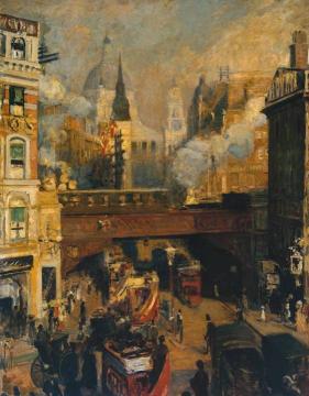 Ludgate Circus: Entrance To The City Artwork by Jacques Emile Blanche