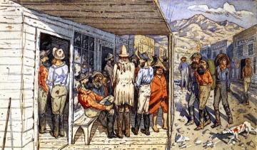 Main Street in Lillooet, B.C. Artwork by William George Richardson Hind