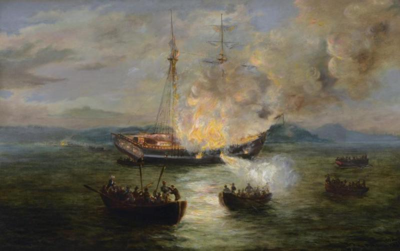 The Burning Of The Gaspee Artwork by Charles De Wolf Brownell