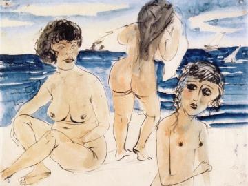 Three Nudes On The Beach Artwork by Otto Dix
