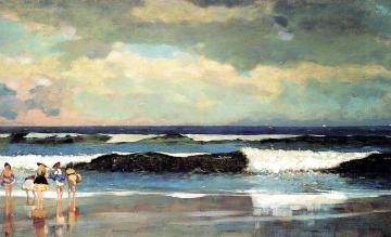 On the Beach Artwork by Winslow Homer