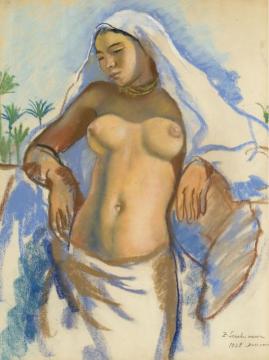 Young Oriental Girl Artwork by Zinaida Serebriakova