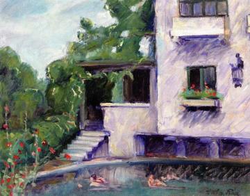 Two Figures in a Pool Artwork by Emile-othon Friesz