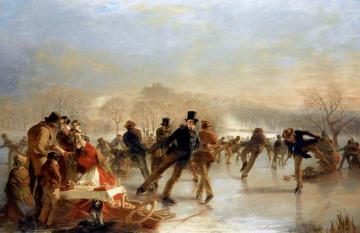 Skaters, a Scene on Duddingston Loch Artwork by Charles Lees