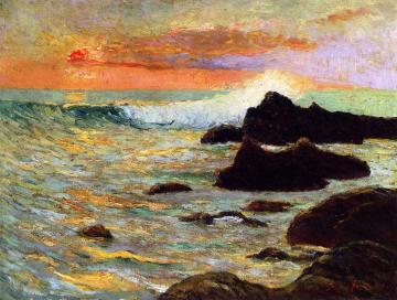 The Reefs (Breton Coast) Sunset Effect Artwork by Maxime Maufra