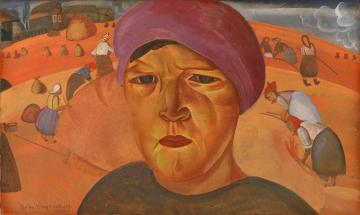 Russian Peasant Woman Artwork by Boris Grigoriev