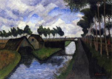 Raudendorfer Graben with Boat Shed near Worpswede Artwork by Otto Modersohn