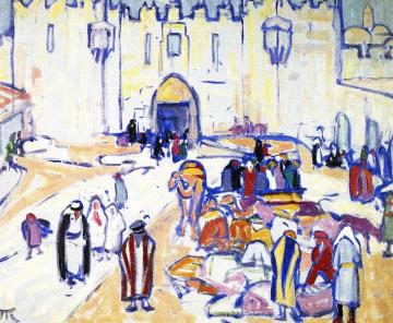 Market Outside Damascus gate Artwork by Marguerite Thompson Zorach