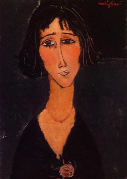 Young Girl Wearing a Rose Artwork by Amedeo Modigliani