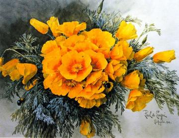 California Poppies Artwork by Raoul de Longpre