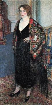 Woman with a Shawl Artwork by Leon De Smet