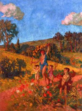 Nymph and Cupids Artwork by Ker Xavier Roussel