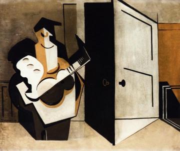 Musician in an Interior Artwork by Louis Marcoussis