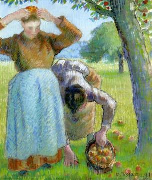 Apple Gatherers Artwork by Camille Pissarro