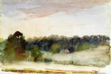 Eragny Landscape Artwork by Camille Pissarro