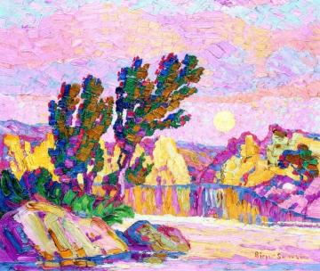 Creek At Twilight, Wild Horse Creek, Kansas Artwork by Birger Sandzen